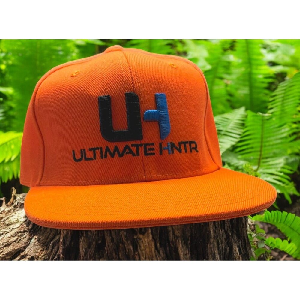 Ultimate Hntr Snapback Hat Hunter Orange Logo Adjustable Crown